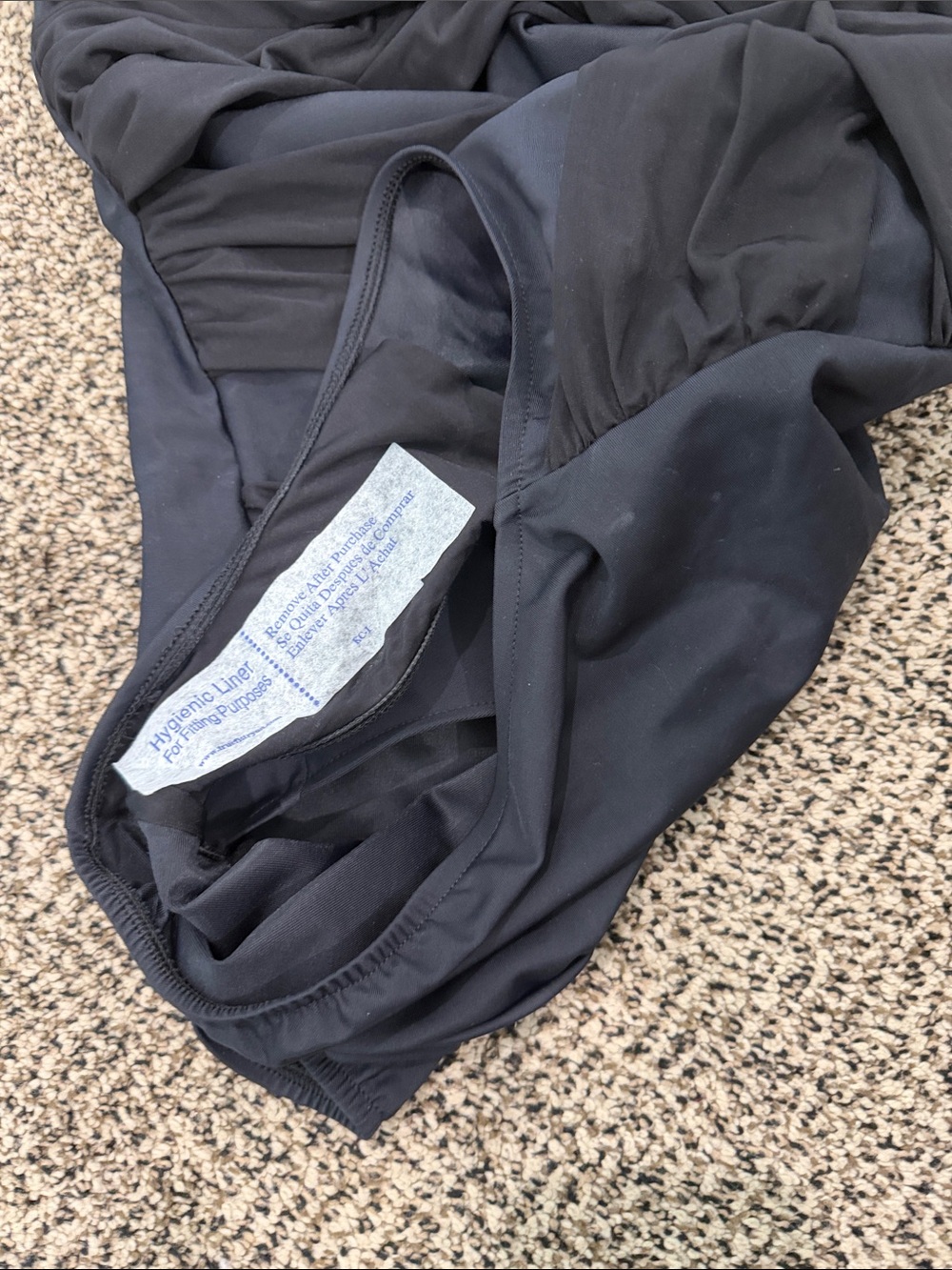 Black Draped One-Piece Swimsuit - Picture 2 of 4